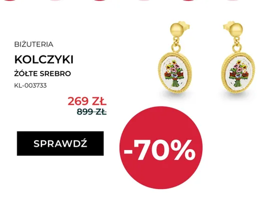 Kolczyki Briju żółte srebro promocja w Briju