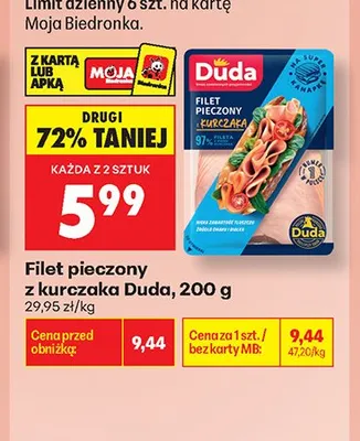 Filet pieczony z kurczaka Duda promocja w Biedronka