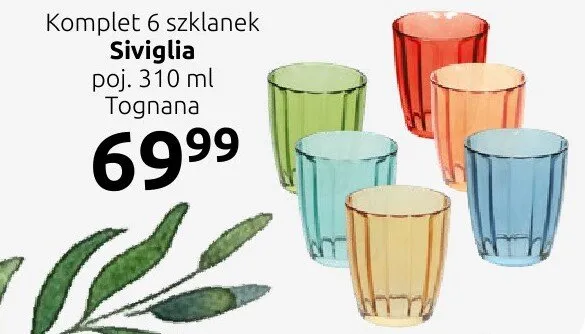 Komplet 6 szklanek Siviglia Tognana promocja w Black Red White