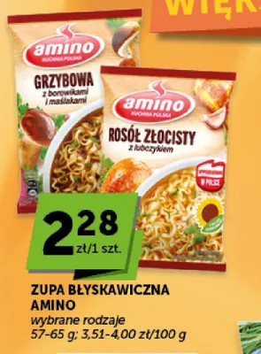 Zupa błyskawiczna Amino rosół złocisty z lubczykiem promocja w ABC