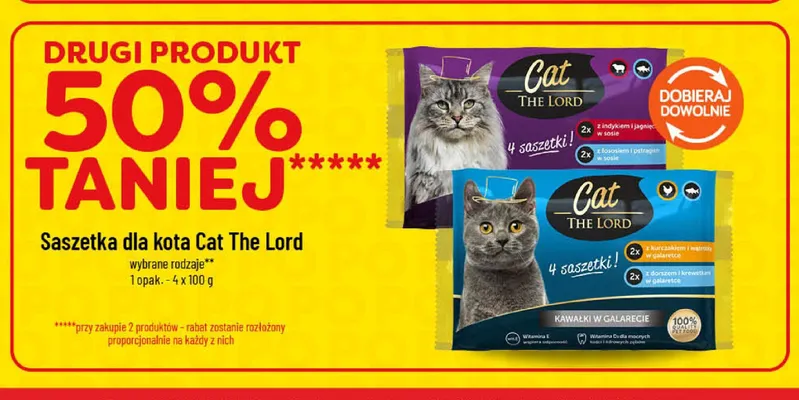 Karma dla kota w saszetkach Cat The Lord w galaretce 4-pak promocja w POLOmarket
