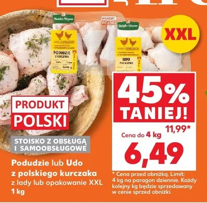 Udko z obsługą lub udo z polskiego kurczaka z lady lub opakowanie XXL promocja w Kaufland