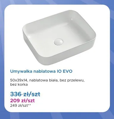 Umywalka nablatowa IO EVO promocja w Blu Salony Łazienek