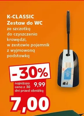 Zestaw do WC K-Classic ze szczotką do czyszczenia krawędzi z pojemnikiem z wyjmowaną podstawką promocja w Kaufland