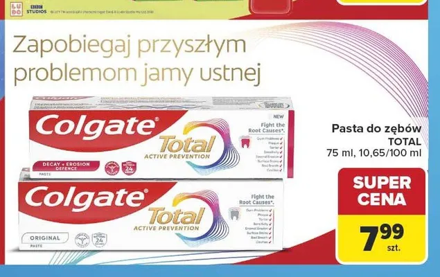 Pasta do zębów Colgate Total promocja w Carrefour