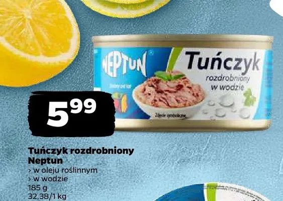 Tuńczyk rozdrobniony Neptun w wodzie promocja w Netto