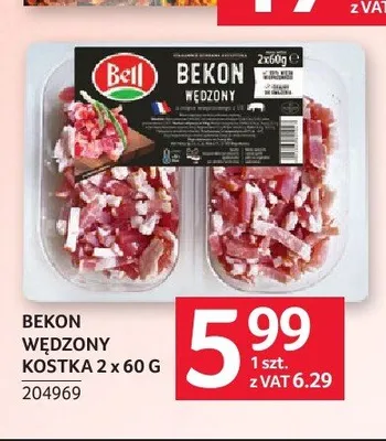 Bekon wędzony kostka Bell 2-pak 60 g promocja w Selgros
