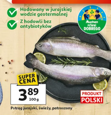 Pstrąg jurajski, świeży, patrzoszony promocja w Auchan