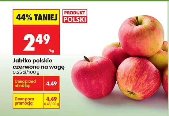 Jabłko polskie czerwone na wagę promocja w Biedronka