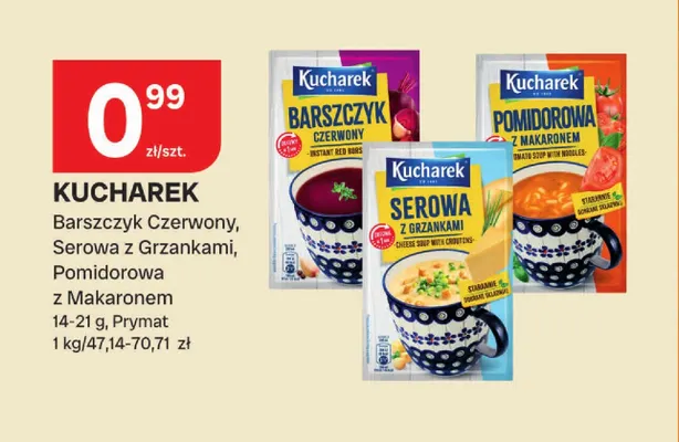 Zupa pomidorowa z makaronem Kucharek promocja w Chorten