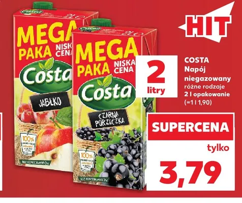 Napój niegazowany Costa jabłko promocja w Kaufland