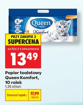 Papier toaletowy Queen Komfort promocja w Biedronka