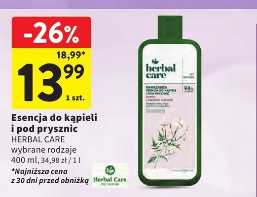 Esencja do kąpieli i pod prysznic Herbal Care promocja w Intermarche