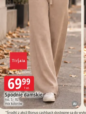 Spodnie damskie Tissaia promocja w Leclerc
