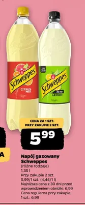 Napój gazowany Schweppes Citrus Mix promocja w Netto
