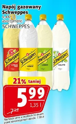 Napój gazowany Schweppes różne rodzaje, asortyment promocja w Prim Market