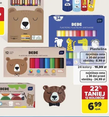 Plastelina BEBE 12 kolorów promocja w Carrefour