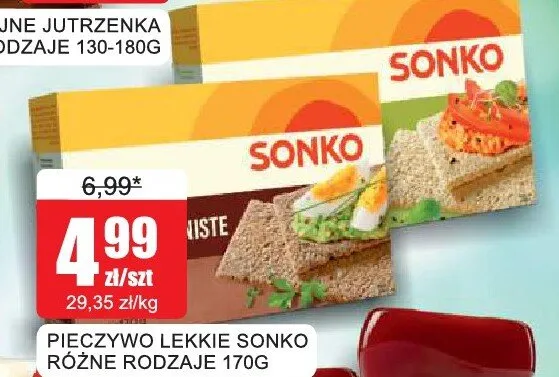 Pieczywo lekkie Sonko promocja w Bingo