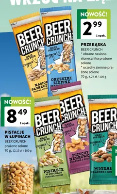 Przekąska Beer Crunch obrane nasiona słonecznika prażone solone promocja w Intermarche