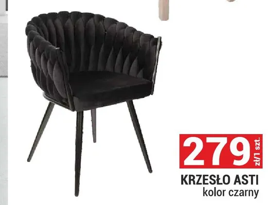 Krzesło Asti czarne promocja w Merkury Market