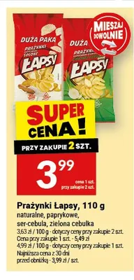 Prażynki Łapsy zielona cebulka promocja w Twój Market