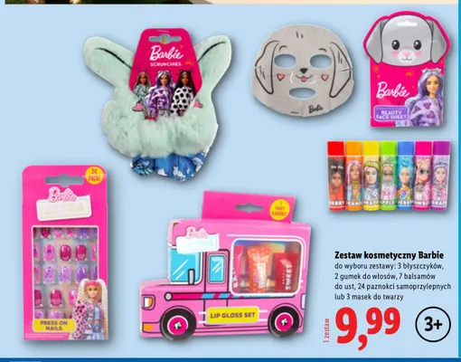 Zestaw kosmetyczny Barbie 2 gumek do włosów promocja w Lidl