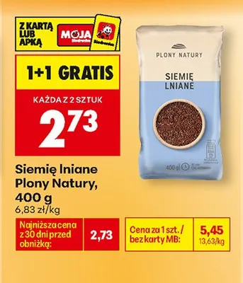 Siemię lniane Plony Natury promocja w Biedronka