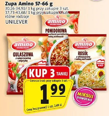 Zupa Amino różne rodzaje promocja w Prim Market