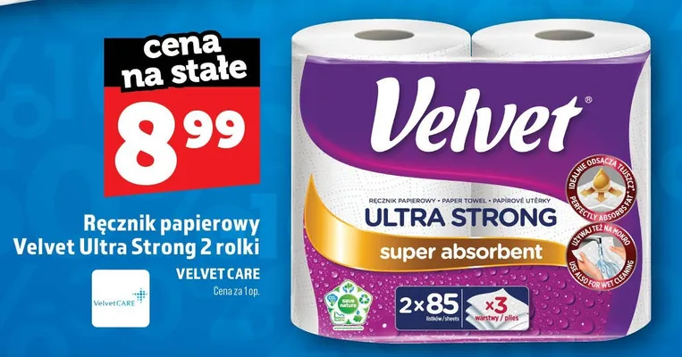 Ręcznik papierowy Velvet Ultra Strong promocja w TOPAZ