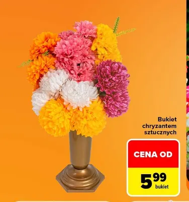 Bukiet chryzantem sztucznych promocja w Carrefour