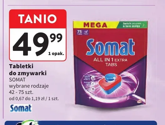 Tabletki do zmywarki Somat All in 1 Extra promocja w Intermarche