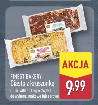 Ciasto z kruszonką serowe Finest Bakery promocja w Aldi