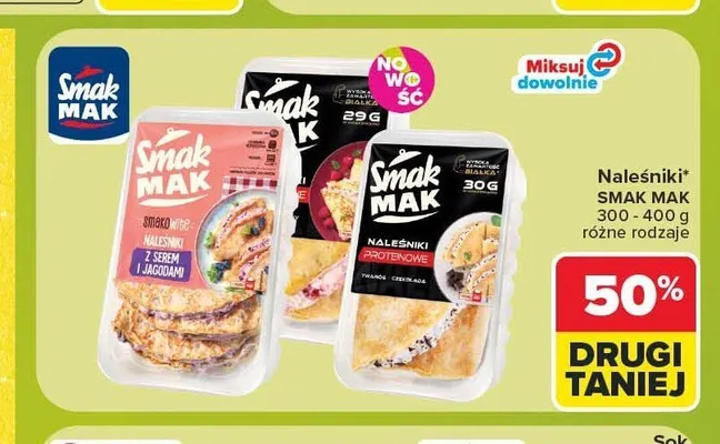 Naleśniki proteinowe z twarogiem i czekoladą Smak Mak promocja w Carrefour Market