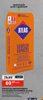 Elastyczna zaprawa klejowa Atlas Geoflex Express promocja w Leroy Merlin