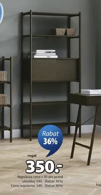 Regał Lindved okleina i stal S80 x W118 x G41 cm promocja w Jysk
