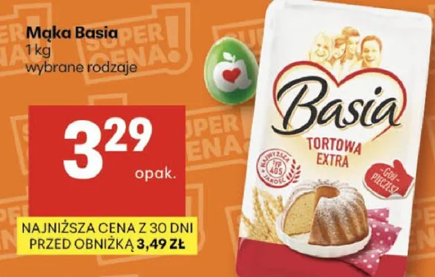 Mąka Basia tortowa extra promocja w Delikatesy Centrum