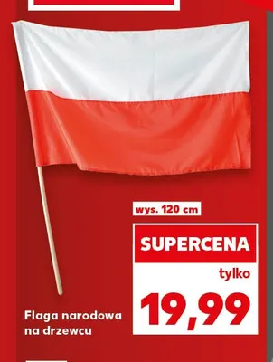Flaga narodowa na drzewcu promocja w Kaufland
