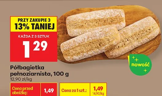 Półbagietka pełnoziarnista promocja w Biedronka