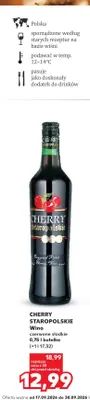 Wino czerwone słodkie Cherry Staropolskie promocja w Kaufland