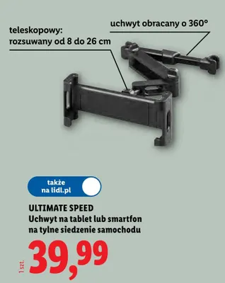 Uchwyt na tablet lub smartfon na tylne siedzenie samochodu promocja w Lidl