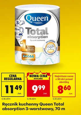 Ręcznik kuchenny Total absorption 3-warstwowy promocja w Biedronka