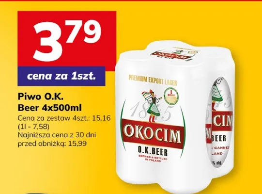 Piwo O.K. Beer 4x500ml promocja w Hitpol
