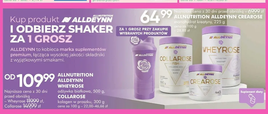 Kolagen w proszku Alldeynn Collarose promocja w Super-Pharm