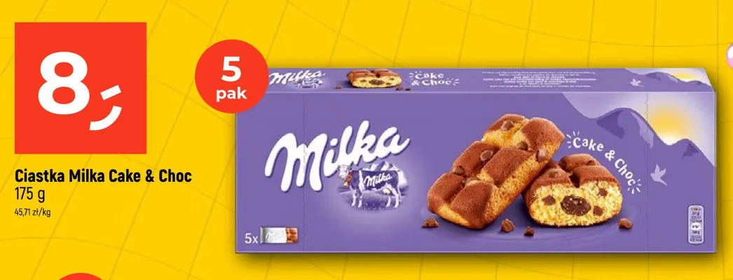 Ciastka Milka Cake & Choc 5-pak promocja w Dealz