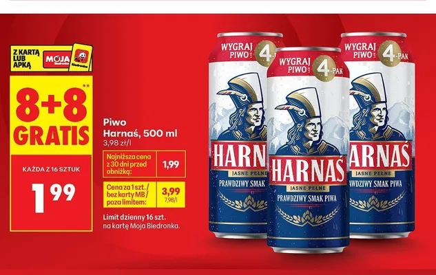 Piwo Harnaś Jasne Pełne promocja w Biedronka