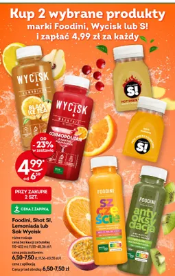 Płynna przekąska Szczęście mango pomarańcza banan marakuja Foodini promocja w Żabka
