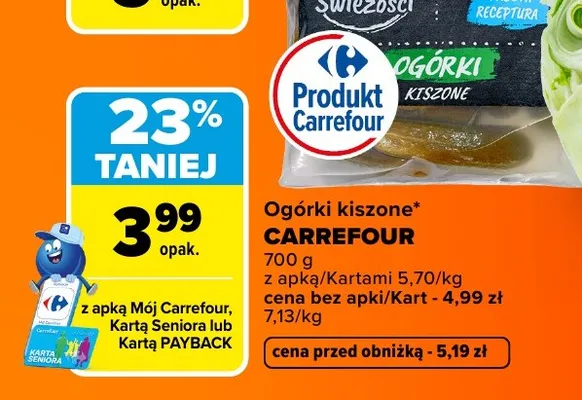 Ogórki kiszone Carrefour promocja w Carrefour