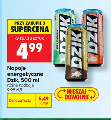 Napój energetyczny Dzik Pineapple promocja w Biedronka