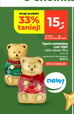 Figurka czekoladowa Lindt TEDDY promocja w Dealz
