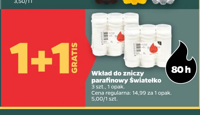Wkład do zniczy parafinowy Światełko promocja w Netto